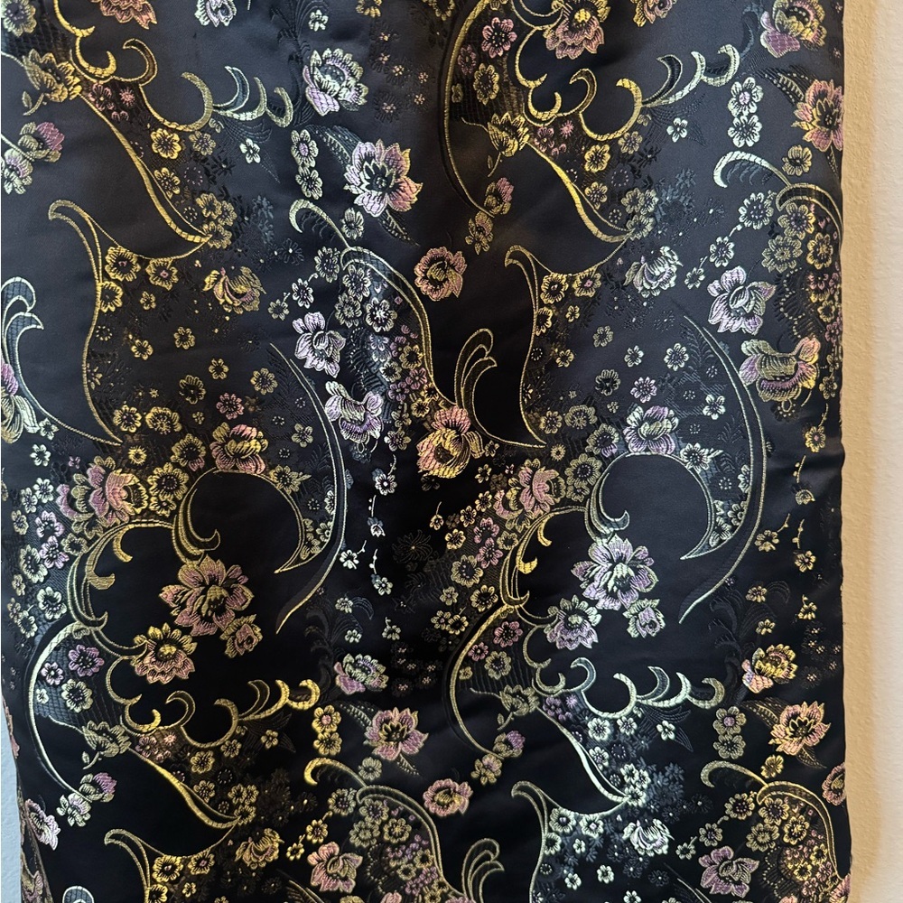 Brandy Melville Floral Black Satin Mini Dress - Picture 2 of 5